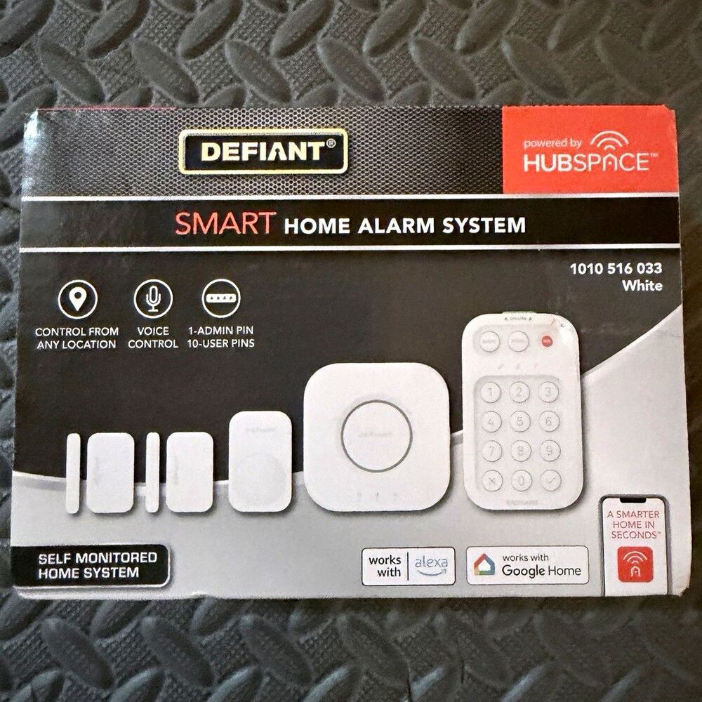 Defiant Wi‑Fi Voice Control Self Monitored Alarm Kit White 1010 516 033